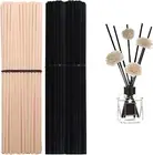 100Pcs Reed Diffuser Sticks, 25Cm Rattan Reed Sticks 50Pcs Black and 50Pcs Natu