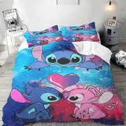 v1266 Bed Sheets /pc Duvet Cover Lilo & Stitch Pattern Bedding Set Children's Room Decoration Single Double King Size Multiple Size Gift 3-Piece Bedd
