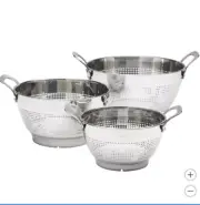 MIU Stainless Steel Colanders, Set of 3 ( Open Box)