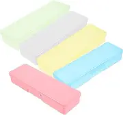 WRITWAA 5pcs Travel Tweezer Case Durable Eyelash Tweezer Organizer with Stylish Design for and Portability for Eyelash Extensions and Tools Transparent