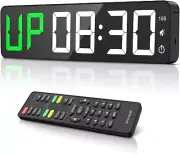 Gym Timer 15" Large LED Display Wall Clock | Interval Workout