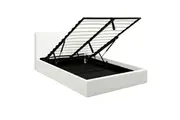Design Square Modern Designer Gas Lift PU Leather Queen Bed Frame With Headboard - White