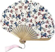 TJSCFY Folding Fan Cotton Shell Fan Creative Summer Fans Handheld Portable Chinese Japanese Decoration Fans for Celebrations, Dances, Festive Gatherings(P)