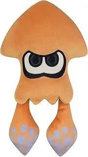 SAN-EI SP32 Splatoon 3 All Star Collection Squid Plush Toy, Orange, Size S, Height 8.7 inches (22 cm)