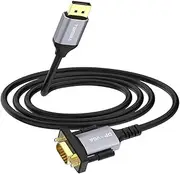 DisplayPort to VGA Cable 1.8M, DP to VGA Adapter Cable, Male to Male Converter for PC, Laptop, Monitor, Projector – 1080P Full HD Compatible