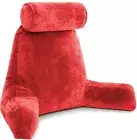 Husband Pillow XXL Red Backrest with Arms - Adult Reading Pillow with Shredde...