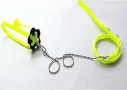 BESPORTBLE 1.2m Fluorescent Green Reptile Harness Leash for Lizards Adjustable Harness Nylon Metal Easy to Use