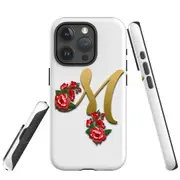 For iPhone 15 Pro Case, Shielding Cover, Letter M