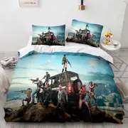v28 Bed Sheets Game PUBG Bedding Set,Duvet Cover Comforter Bed Set Quilt Cover Pillowcase,King Queen Twin Size Boys Girls Adults 3-Piece Bedding Set (