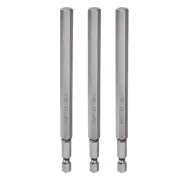 3pcs H8.0 Hex Head Drill Bit Wrench 8mm Flat Tip 1/4" Shank 150mm Long Magnetic