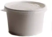 12 oz Disposable White Paper Soup Containers with Plastic Lids 25pcs