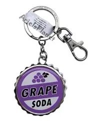 Disney Parks Pixar Up Carl Ellie Grape Soda Cap Keychain Bottle Opener Key Ring