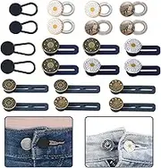 22PCS Button Extenders for Jeans -8 style No Sewing,Waistband Extender Button,Adjustable Pants Waist Button Extender for Women and Men's Pants Jeans Dress Skirts Extension 1-2 Inches