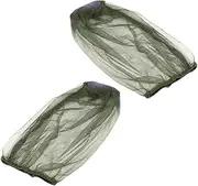 2pcs Outdoor Mosquito Net Hat Breathable Mesh Headwear with Neck Fly Netting for Mosquito Defense During Hiking Camping Fishing and Travel Activities Green