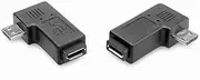 2pcs Micro USB Male to Female Extender Left Right Angled Plug Elbow Connection Adapter Connector