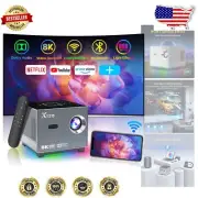 8K/4K Mini Projector with 5G WiFi, Bluetooth & Ambient Light - Portable Design