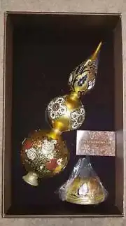 JAY STRONGWATER TRIPLE ARTISAN BUTTERFLY FLOWER CRYSTAL TREE TOPPER FINIAL STAND
