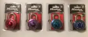 4 Pack-mixed Color Master Lock Combination Padlock Red Anti-Shim Level 3 New