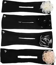 BELLIFFY 4pcs Silk Flower Hair Accessories Women Women Hair Bun Maker Floral Design Dotted Bun Maker Lazy Curler Flowers Roller Scrunchies Simple Donut for Accessories Curler Yarn