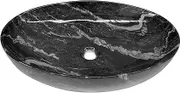 Bathroom Wash Basin Art Basin Ceramic Oval Black Vanity Sink Bowl Above Counter Top Marble Porcelain Ceramic 615x420x140mm