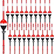 VioraWhite 20 Pcs Balsa Wood Fishing Floats and Bobbers Spring Oval Stick Slip Floats High Visibility and Sensitive for Crappie Catfish Trout Panfish Walleye Fishing