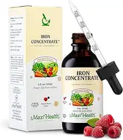 Maxi-Health Iron Supplement 15mg Per ML – Increase Energy and Blood Levels Without Nausea or Constipation – Liquid Iron Drops For Men, Women, And Kids – 2 oz. – Kosher Vitamin