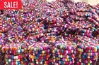 Felt Ball Rainbow Round Trivet | Kitchen Trivet| Multicolor Trivet Set of 3 |