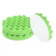 3pcs Buffing Sponge Pads 6" Polishing Wheel Waffle Finishing Grip Pad, Green