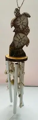 Beach Theme/Tiki Hut Patio Wind Chime Bamboo with turtles