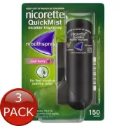 3 x Nicorette Quick Mist Berry Spry 13.2Ml