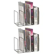 2PK Marbig Wire Book/Magazine Rack Holder 4 Slot Desk Organiser for Office/Home