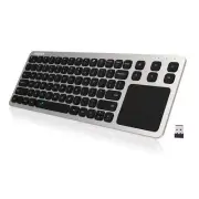Wireless Keyboard 2.4G Touch TV with Easy Media Control Built-In Touchpad Mo...