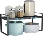 Expandable Cabinet Shelf Organizer Storage Rack，Cupboard Stand Spice Rack，Pan...