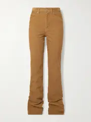 [SAINT LAURENT] SAINT LAURENT - Clyde Cotton-corduroy Slim-leg Pants - Brown - 24 24 Brown