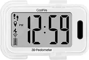 COOLFIRE 3D Accurate Pedometer for Walking, Simple Step Counter with Large Watch Display, Pedometer for Walking Steps, Calorie and Miles. Fitness Tracker, Ready to Use or Customize via App PDWT03