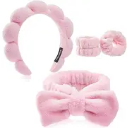 Ztomine Headbands for Women - Spa Headband and Wristband Set - Headband for Washing Face,Facial Mask,Makeup and Skin Care,Gifts for Women and Teen Girl Gifts Trendy Stuff