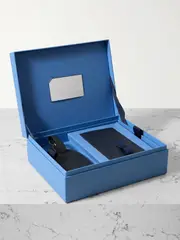 [Smythson] Smythson - Panama Textured-leather Travel Gift Box Set - Navy - One size One size Blue