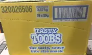 BULK BOX TASTY TOOBS CHIPS 15x 35g BAGS SAUCY BITE SIZE SNACK NEW BOXED AUS