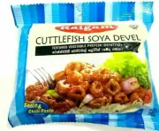 Raigam Soya Meat DEVEL CUTTLEFISH Flavored Sri Lankan 110g(Sauce & Chilli paste)