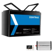 Gentrax 12V 100Ah Lithium Battery + VoltX 12V 3KW Solar Inverter + Liquid Crystal Display Unit LCD