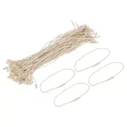 Polyester Rope Hang Tag String Snap Lock,190mm,1mm 100 Pcs,Beige