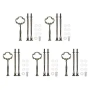 5 Set Cake Tray Stand Handle Plate Hardware Fitting, 3-Tiers Sunflower Bronze