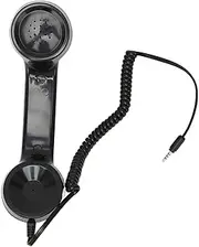 Eulbevoli Retro Phone Handset, Multifunction Radiation Proof Handheld Cell Phone Receiver for Mobile Phones Computers, 3.5mm Plug Retro Telephone Headset (Black)