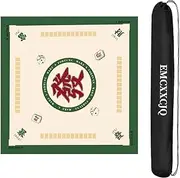 Mahjong Mat Mahjong Table Mat Square Rubber Anti-Slip Mat,Thickened Mute,for Mahjon Poker(Green,80cm)