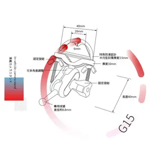 【299超取免運】G15【GARMIN小頭 半月型短軸】專用後視鏡扣環支架 E530 E560 S550 W180｜BuBu車用品