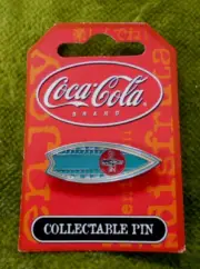 #D365. COCA COLA COKE COLLECTABLE SURFING PIN - GREEN SURFBOARD