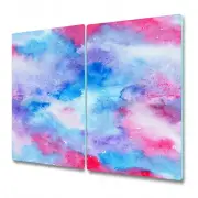 Tempered Glass Worktop protector Abstract clouds Colourful painted 2x30x52