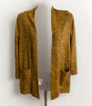 Pomelo M girl tween kids mustard yellow open front cardigan made in USA NEW
