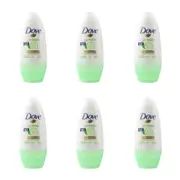 6x Dove 50ml Antiperspirant Deodorant Roll On Go Fresh Cucumber & Green Tea