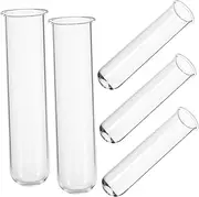 Happyyami 5Pcs Clear Propagation Tubes for Hydroponic Plants Glass Floral Test Tube for Plant Cuttings for Home Decoration and Indoor Gardening